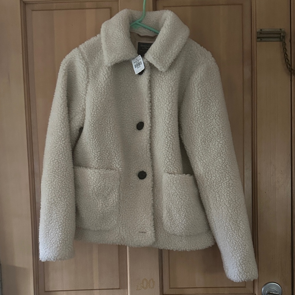 Abercrombie & Fitch Cream Teddy Jacket